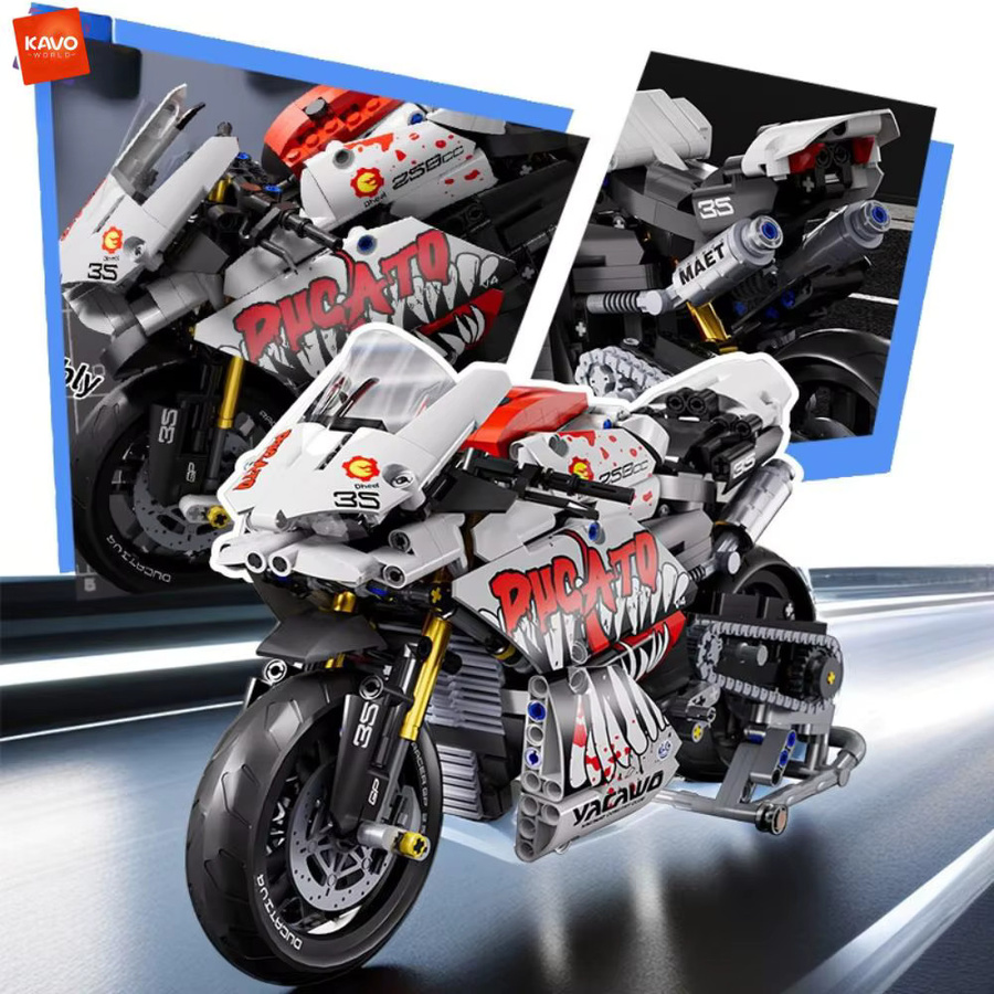 KAVOWORLD Ducato Motorrad, Baukasten-Set, 1:10 Maßstab, 883 Teile - Bild 1