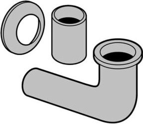 Villeroy & Boch Anschlussstutzen für Urinal, verchromt, Silber - Bild 1