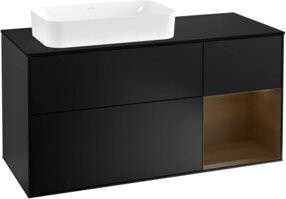 V&B Waschtischunterschrank Finion in Schwarz lackiert, Breite: 120 cm, Tiefe: 50,1 cm, Höhe: 50,1 cm - Bild 1