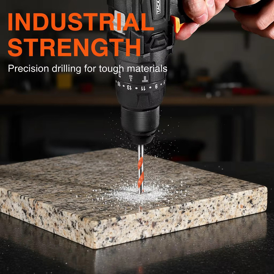 CHUJIN Steinbohrer-Set für Fliesen, Ziegel, Beton und Glas, verchromt, Orange, 5/10er-Pack - Bild 4