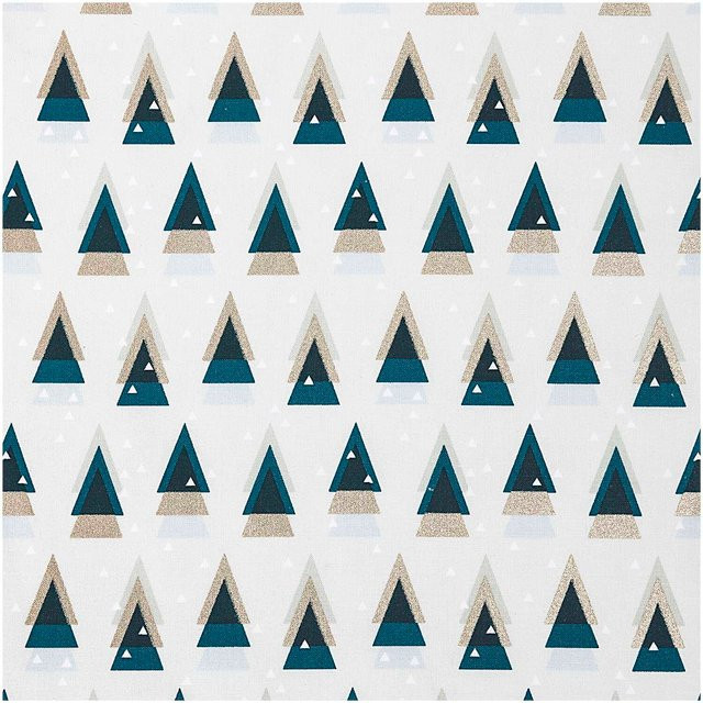 Rico Design Druckstoff mit grafischer Tanne in Mint und Gold, B/H: 50 x 140 cm - Bild 1