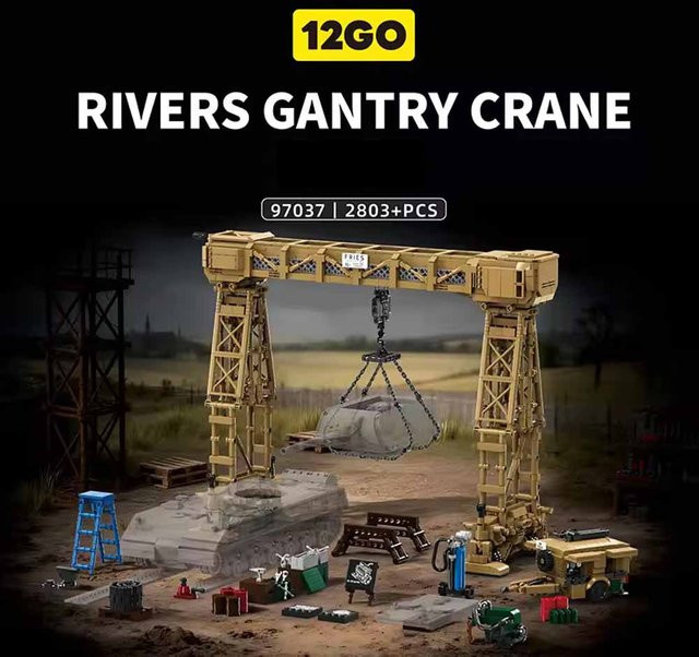 Doinbby Berühmtes Kriegsfluss-Gantry-Kran-Militärmodell, Bausteine, 2800 Teile - Bild 1