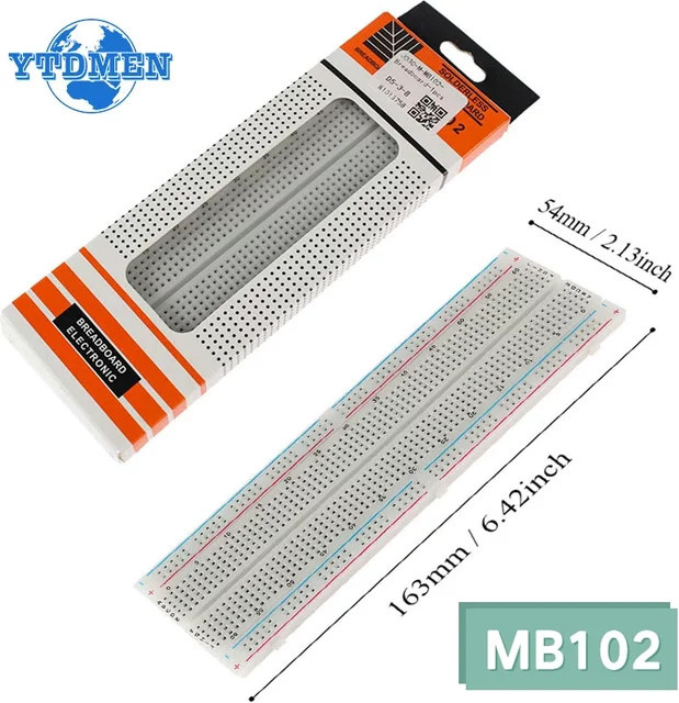 YTDMEN MB102 Breadboard Solderless PCB für Arduino, Weiß - Bild 1