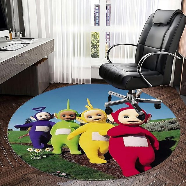 Yun Heng Three Teletubbies Rundteppich mit Kinder-Motiv, Maschinenwaschbar und Rutschfest, Durchmesser: 120 cm - Bild 1