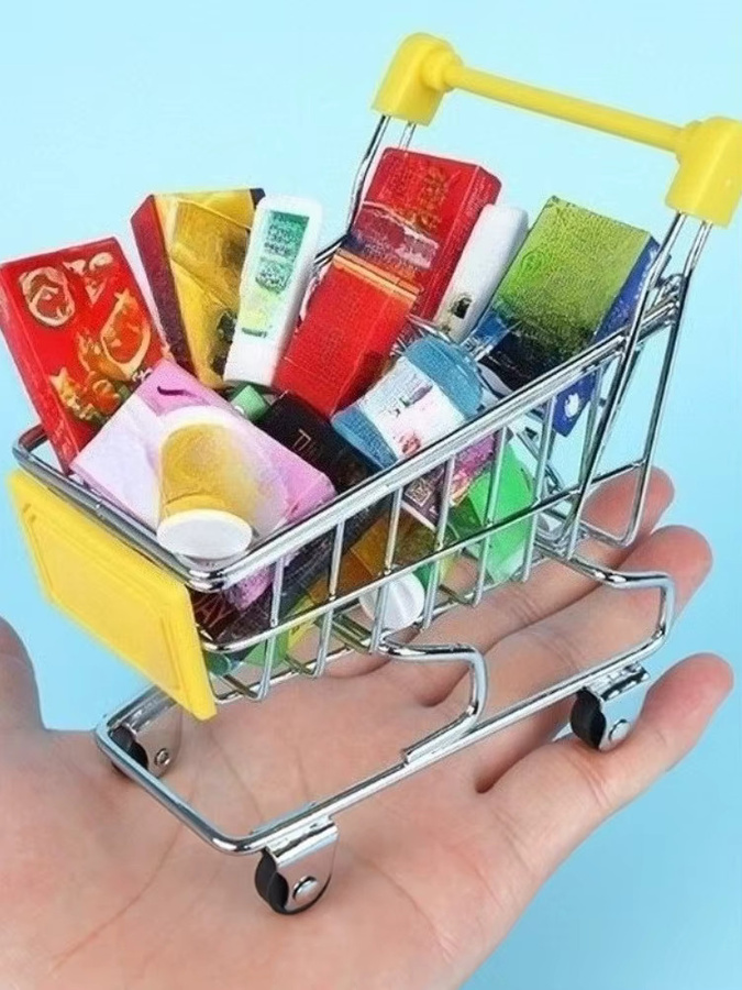 Multifunktionaler Desktop-Organizer in Form eines Mini-Einkaufswagens aus Metall, wasserdicht, in verschiedenen Farben - Bild 2