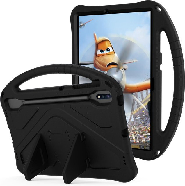 Stoßfeste Tablet-Hülle für Samsung Galaxy Tab S10 S9 S8 S7 Plus S9FE S7FE 12,4 mit Ständer und Griff in Schwarz - Bild 1