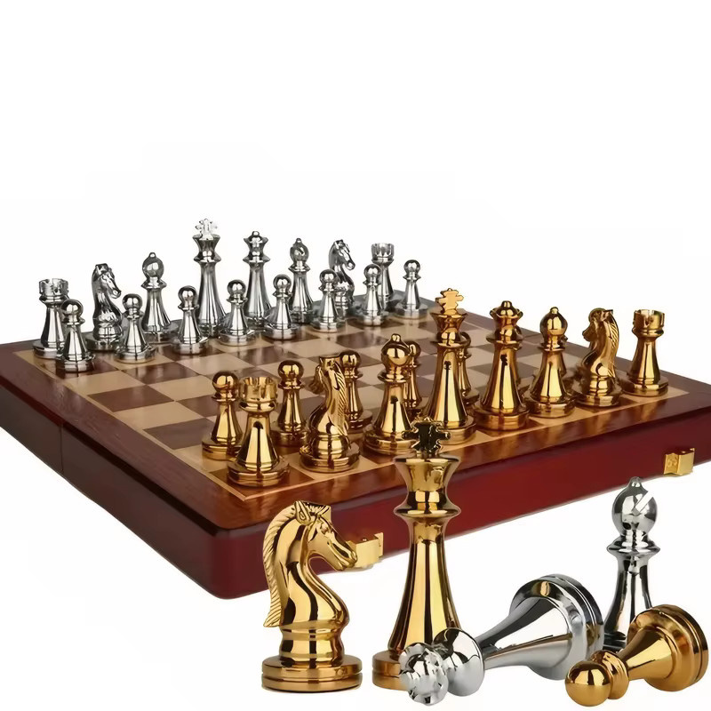 Yernea Schachbrett-Set, Holz, Metall, Strategiespiel - Bild 3