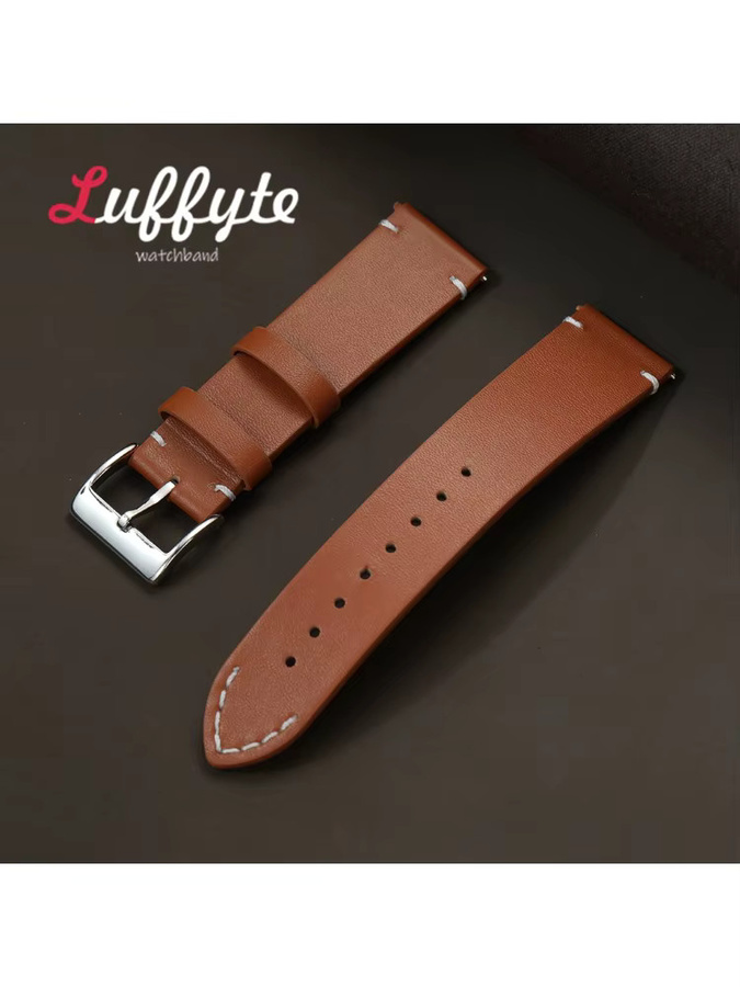 luffyte Uhrenarmband Rindsleder, silberne Schnalle, Unisex - Bild 2