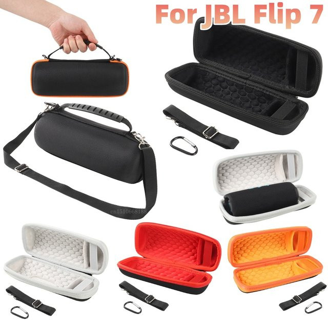 Harte Reisetasche mit verstellbarem Schultergurt als Umhängetasche für JBL Flip 7 Bluetooth Lautsprecher in Grau - Bild 1