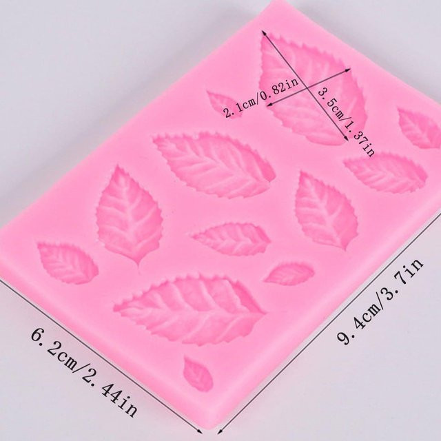 LChome Silikonform Blatt in Rosa für Kuchen, Fondant und Schokolade - Bild 1