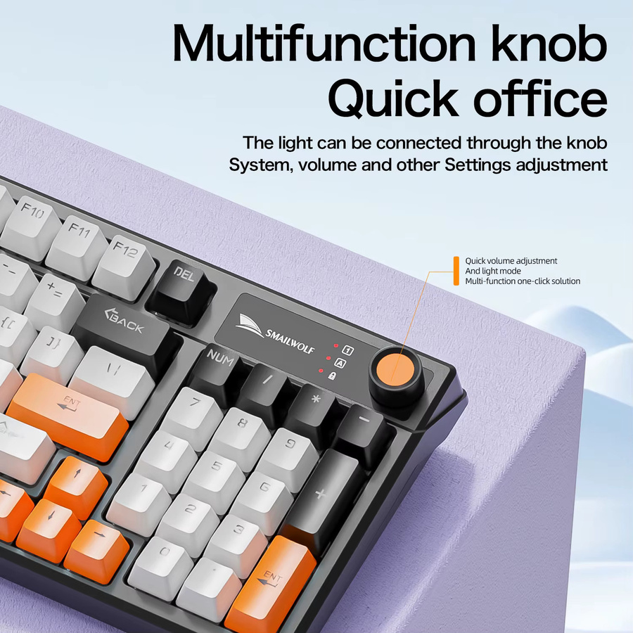 SMAILWOLF SK15 Mechanische Gaming-Tastatur für PC, Kabelgebunden, Full Key Rollover, Layout QWERTY ES, Schwarz - Bild 2