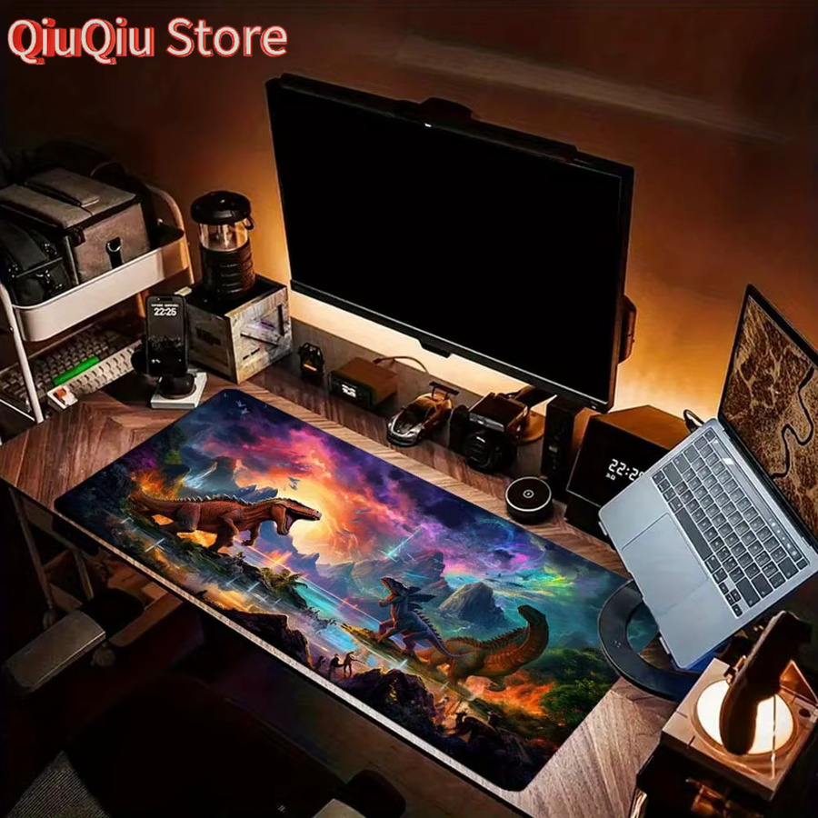 Potdemiel Dinosaurier Gaming Mauspad in Multicolour, rutschfeste Schreibtischunterlage für Büro und Gamer, B/T: 90 cm x 40 cm - Bild 2