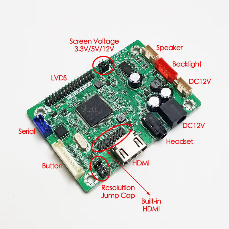 GLZLDY RTD2513V1.0 Mini LCD-Treiberplatine HDMI zu LVDS mit Programmier-Jump-Cap und 6 Stück LVDS-Kabel-Kit 30P 40P 1/2CH 6/8 BIT inklusive Audio-Treiber in Grün - Bild 2