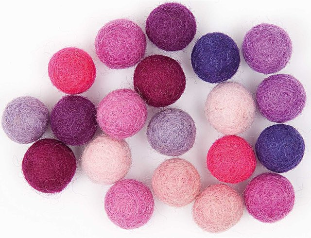 Rico Design Filz-Kugelmix in Pink und Violett, 20 Stück, Durchmesser: 1,5 cm - Bild 1