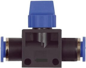 Riegler 3/2-Wegeventil Blaue Serie mit Steckanschluss und Schlauch-Außendurchmesser 6 mm in Blau - Bild 1