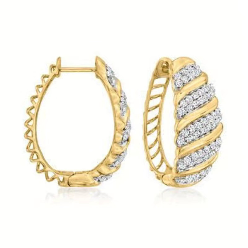 YoYo Creolen, Gold, Zirkonia, Damen - Bild 3