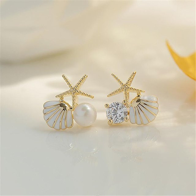 YIRAN Jewelry Ohrringe, Perle, Zirkonia, Messing, Weiß, Damen - Bild 1