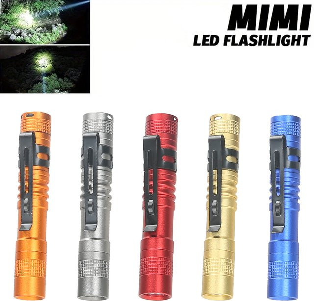 XIWANGFIRE Tragbare Mini-LED-Stiftleuchte aus Metall mit Clip für Camping und Outdoor - Bild 1