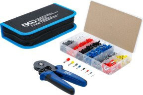 BGS Crimpzange für Aderendhülsen 0,25 - 10 mm² 71000 inklusive Aderendhülsen-Sortiment 0,5 - 10 mm² in Blau - Bild 1