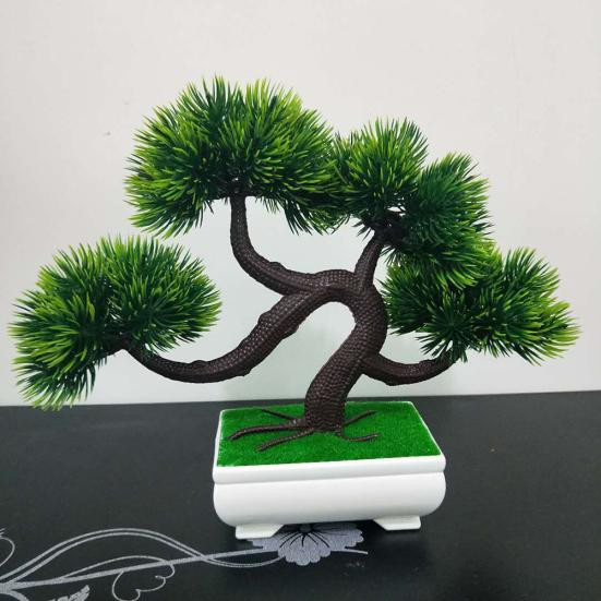 Bluelans Künstlicher Mini-Kiefer Bonsai als Tischdekoration in Grün, Höhe: 24,0 cm, Breite: 22,0 cm, Tiefe: 22,0 cm - Bild 3