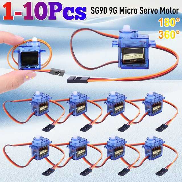APWIKOGER SG90 Micro Servomotor 9G Kit mit Halterung in Blau für Arduino DIY RC Auto und Flugzeug - Bild 1