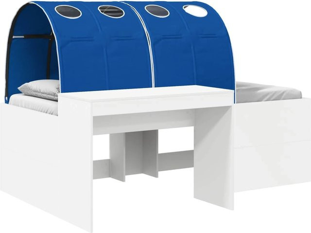 vidaXL Bettrahmen mit Tunnel 3-teilig in Weiß und Blau aus Holzwerkstoff für Teenager - Bild 1