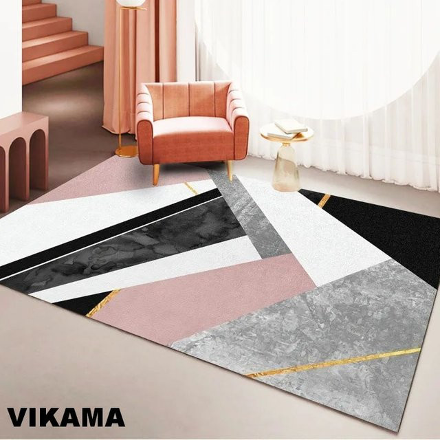 Vikama Samt Teppich im skandinavischen Design für Wohnzimmer und Schlafzimmer - Bild 1