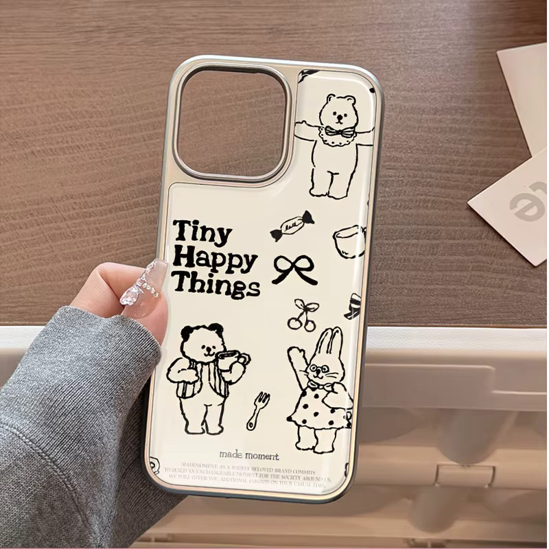 DecoPhone Epoxid-Handyhülle mit Bären- und Kaninchen-Design und Fallschutz für iPhone 11 bis iPhone 17 Pro Max AIR PLUS - Bild 2