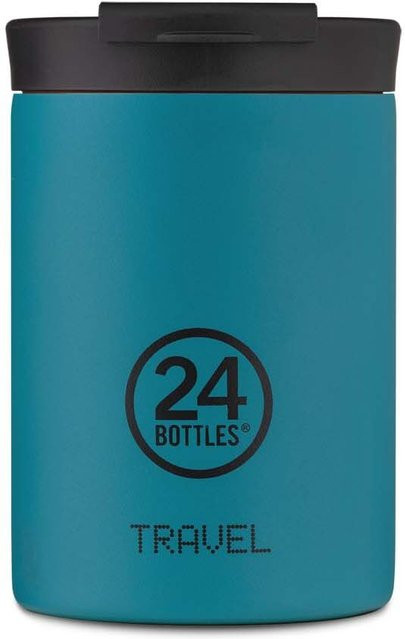 24Bottles Travel Tumbler Earth Atlantic Bay Blau und Pink 350ml - Bild 1