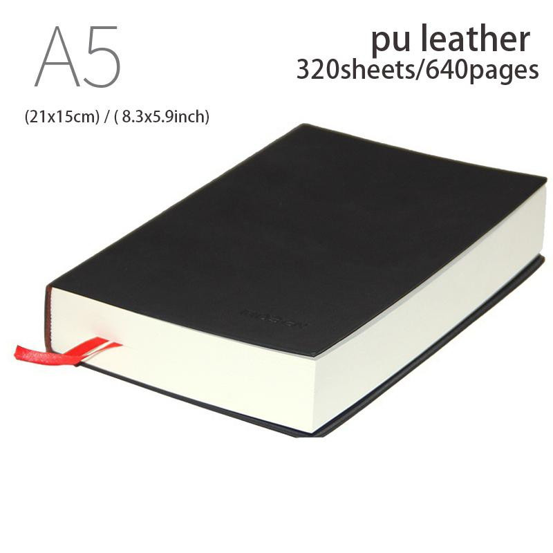 Business Notizbuch aus PU-Leder mit Hardcover und linierten Seiten, Grau, A4, 400 Seiten - Bild 1