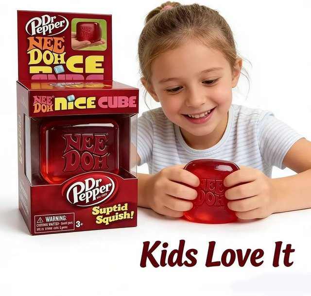 Dr Pepper NeeDoh Nice Cube Squishy, Stressabbau-Spielzeug, Fidget-Würfel - Bild 1