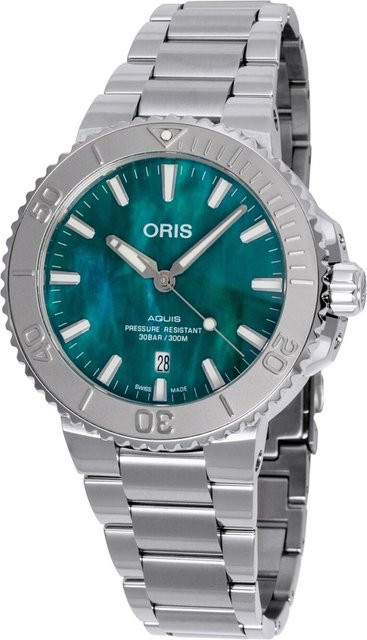 Oris Herrenuhr Aquis Date, Automatik, Edelstahl, Grün, 43,5 mm, 30 ATM - Bild 1