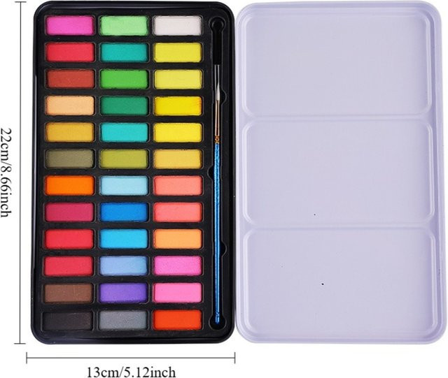 Tragbare Eisenbox mit Aquarellfarben-Set in Multicolour für Kunst und Handzeichnungen - Bild 1
