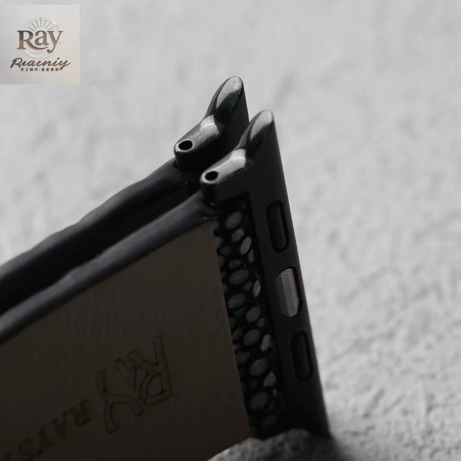 Raystray Uhrenarmband Leder, Schwarz, Herren - Bild 3