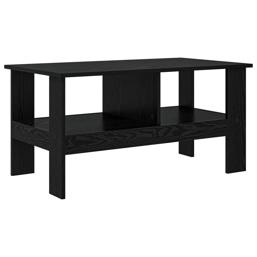 vidaXL Couchtisch in Schwarz und Eichen-Optik, moderner rechteckiger Holztisch für dein Wohnzimmer, B/T/H: 90 x 50 x 45 cm - Bild 2