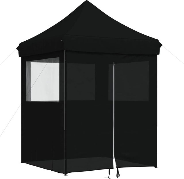 vidaXL Party-Zelt Schwarz aus Oxford-Stoff und Stahl, B/T/H: 200 x 200 x 306 cm - Bild 1