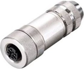 Weidmüller 1892130000 Sensor-Aktor-Steckverbinder M12 Buchse gerade, unkonfektioniert, 4 Polzahl, silber - Bild 1