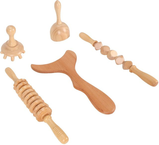 Beautyyy 5 in 1 Holz Massage Werkzeug Set, Beige, Unisex - Bild 1