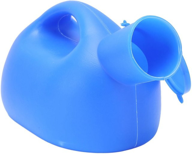 CosyHome Urinal aus Kunststoff mit Griffdesign in Blau, 2000 ml - Bild 1