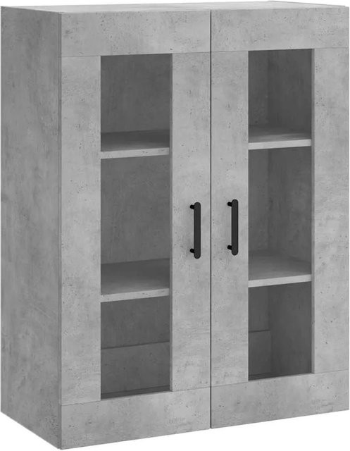 vidaXL Wandschrank in Betongrau mit Glastüren, B/T/H: 69,5 x 34 x 90 cm - Bild 1