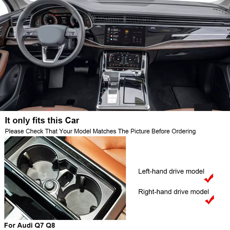 Vtear Drahtloses Auto-Ladegerät mit Dual Port Typ-C Schnellladeadapter für Audi Q7 2020-2025 und Audi Q8 2017-2025, Schwarz - Bild 3