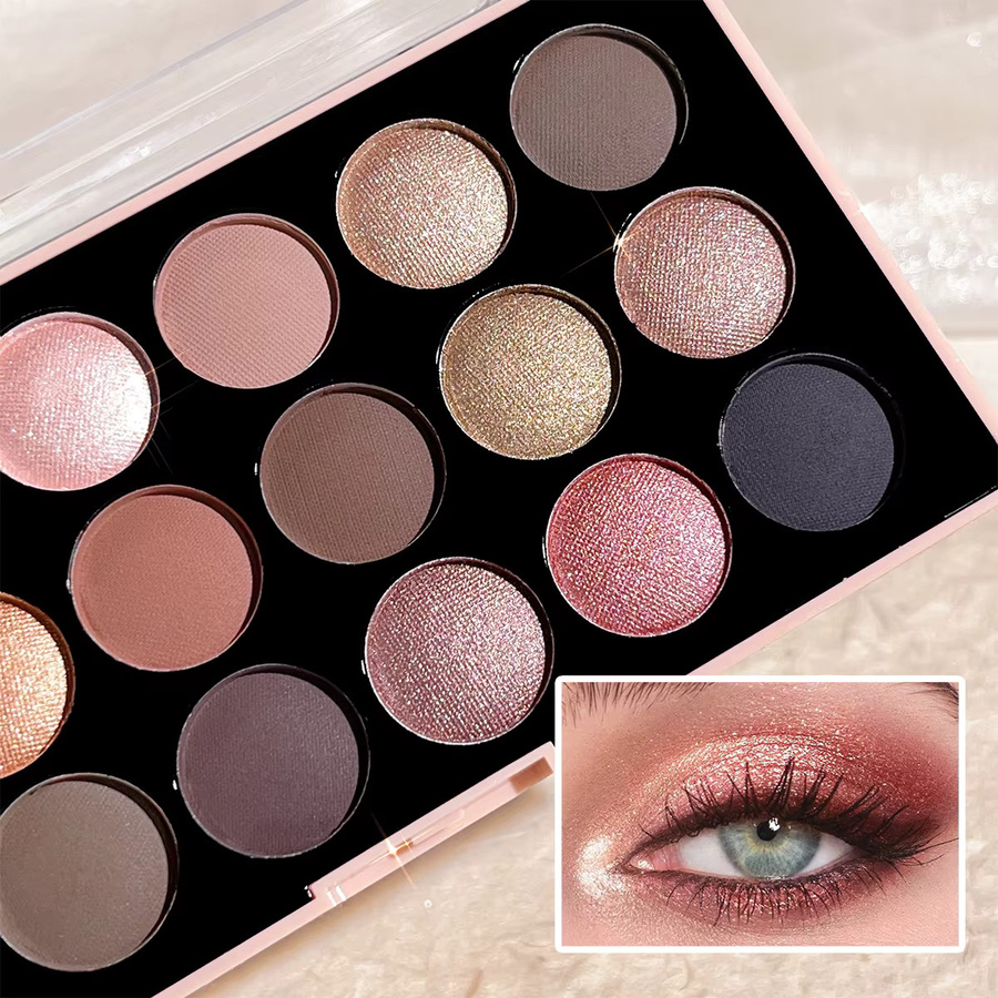 Lidschattenpalette, 18 Farben, Matt, Puder, Erdtöne - Bild 2