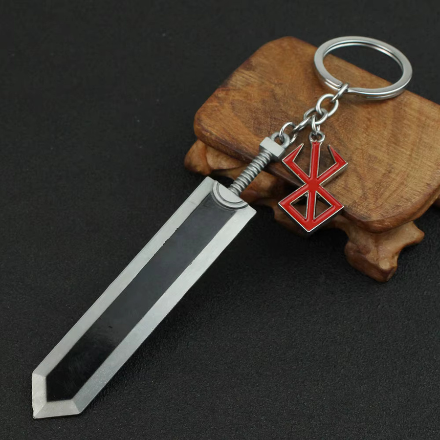 YUMEI Schlüsselanhänger Schwert, Rot-Schwarz, 12 cm, Unisex - Bild 2
