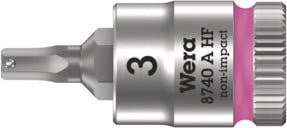 Wera Zyklop Bitnuss 8740 A HF mit 1/4 Zoll Antrieb und Haltefunktion für Innensechskantschrauben, Silber, 28 mm - Bild 1