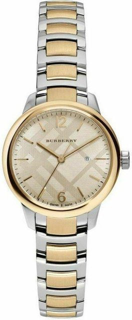 Burberry Damenarmbanduhr, Bicolor, Edelstahl, Quarz, 32 mm, Creme - Bild 1