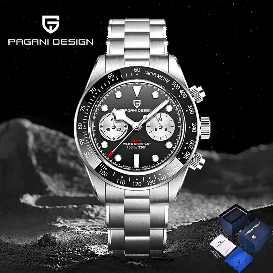 Pagani Design Chronograph, Quarz, Edelstahl, Schwarz, Herren - Bild 2