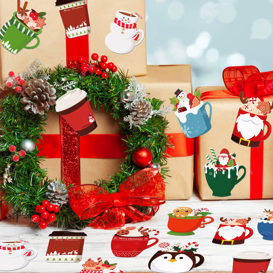 12/24-teiliges Set selbstklebende Notizblöcke mit Weihnachtsmotiv in Mehrfarbig - Bild 2