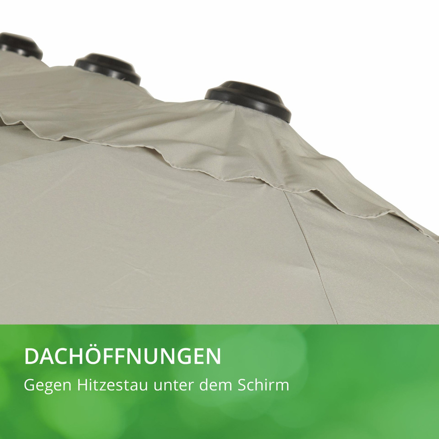 Leco Sonnenschirm Oval-Schirm DAS ORIGINAL in Grau aus Aluminium und Polyester B/T/H: 460 x 270 x 245 cm - Bild 3