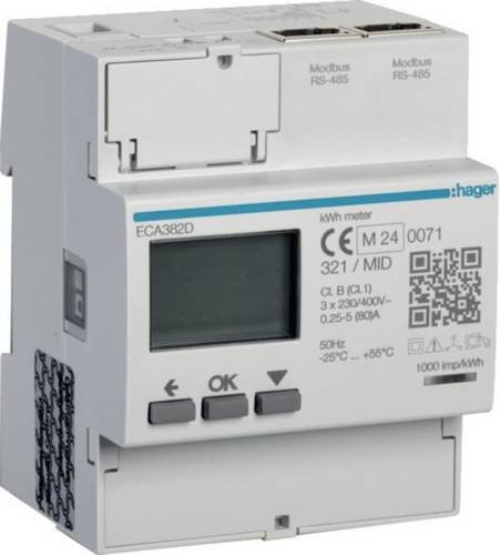Hager ECA382D Digitaler Energiezähler in Weiß - Bild 1
