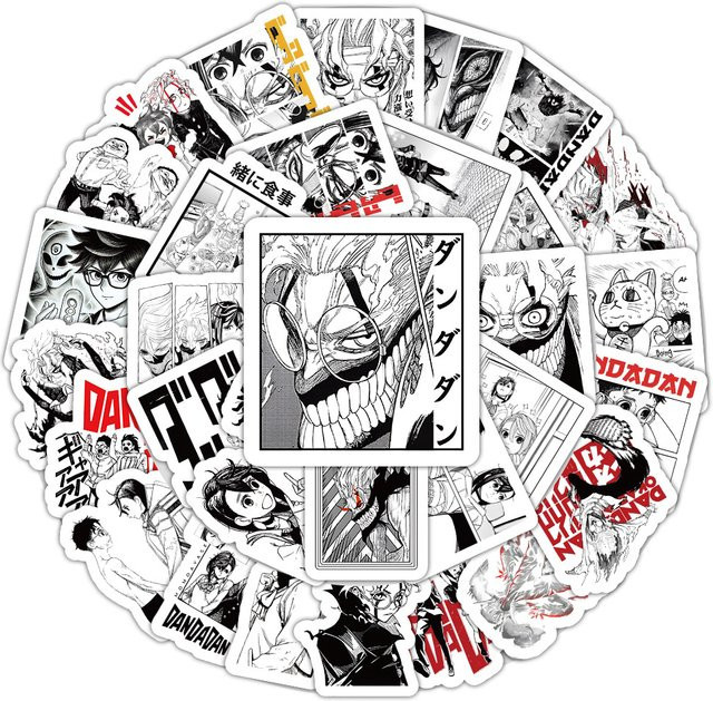 Bandai Dandadan Anime Aufkleber, Schwarz Weiß, 10/30/50 Stück - Bild 1